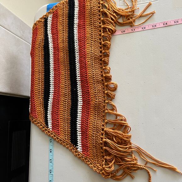 Festival Crochet Fringe Halter Top Coachella Boho Hippie Party Forever 21 M/L - Picture 6 of 9